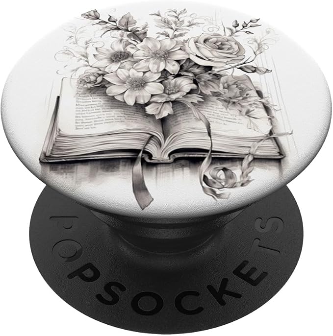 Books and Flowers Reading Book Lover Floral PopSockets Standard PopGrip