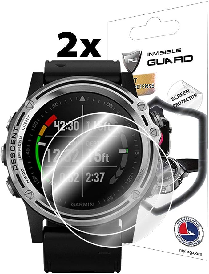 IPG for Garmin Descent Mk1 Hydrogel Screen Protector (2 Units) Invisible HD Clear Film Anti Scratch Guard-Smooth/Self-Healing/Bubble for Mk1