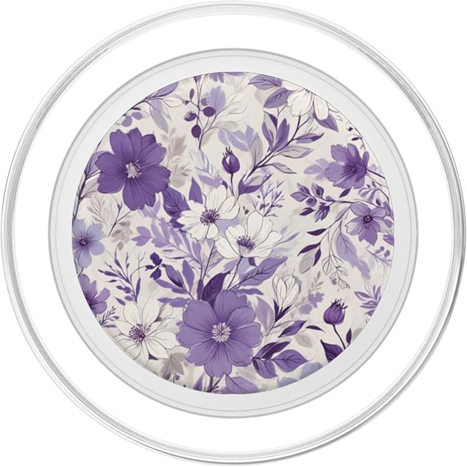 Purple Lavender Floral Pattern PopSockets PopGrip for MagSafe