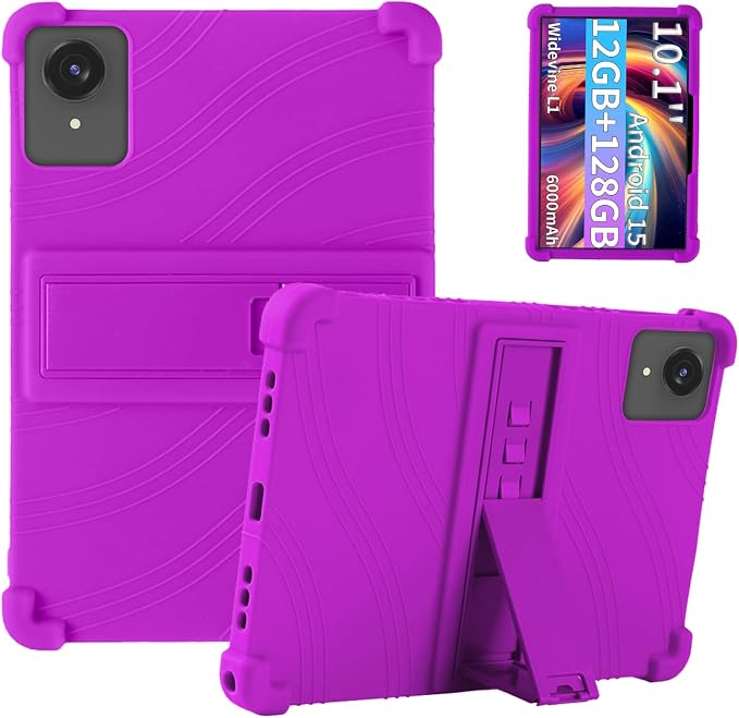 Case for ECOPAD T30 10.1-Inch Tablet – Shockproof Silicone Protective Cover with Kickstand Drop-Resistant Business Style (Black)