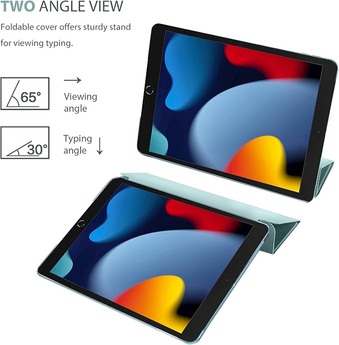 ProCase iPad 10.2 Case 2021 9th Gen/ 2020 8th Gen/ 2019 7th Gen Case with Tempered Glass Screen Protector Slim Stand Hard Shell Protective Smart Cover for 10.2” iPad 9th/8th/7th Generation -Black