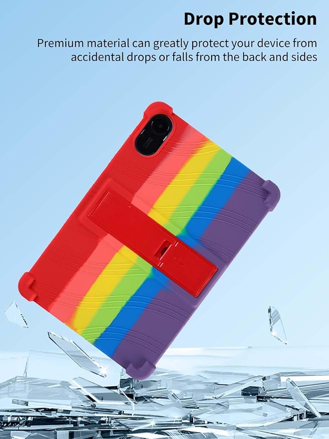 Case for Xiaomi Redmi Pad 2 Tablet 11inchNOUKAJU Tablet Protection CaseAdjustable BracketSoft SiliconeSilicone Protection Cover for Redmi Pad 2(Black)