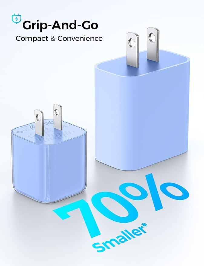 MAGIC JOHN 45W PD USB C Charger Fast Charging Wall Power Adapte Blue | Compact Size Safe PD Fast Charging Stable Power Output Universal for Cell Phones Tablets &amp Light Laptops