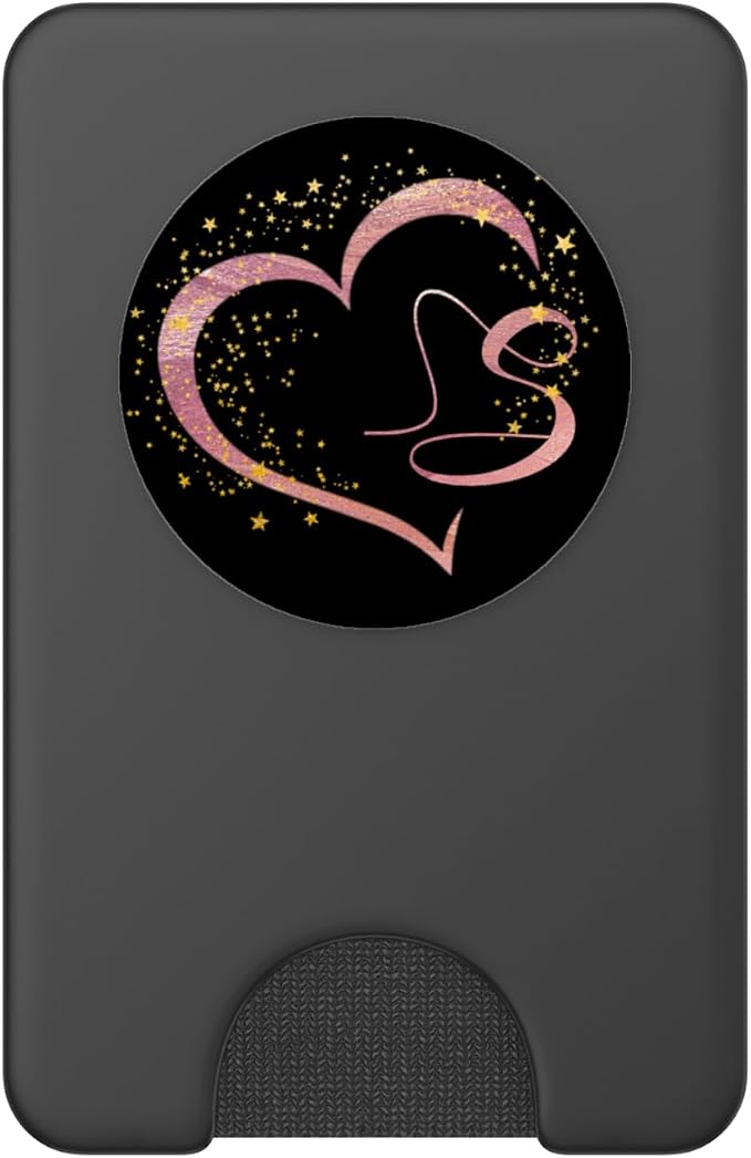 Pink Letter S Initial Heart Monogram PopSockets Adhesive PopGrip