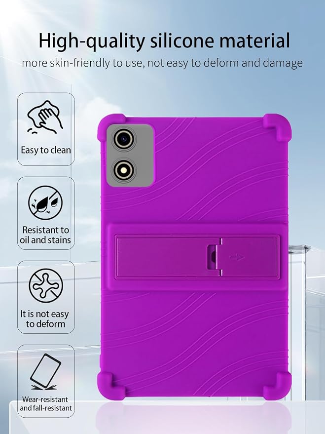 for YLEEBG P30 Android 15 Gaming Tablet10.1 2.5K Ultra Clear Display Tablet Model CaseUYRUREL Soft Silicone Adjustable Stand Cover Lightweight Kids FriendlyBlack.