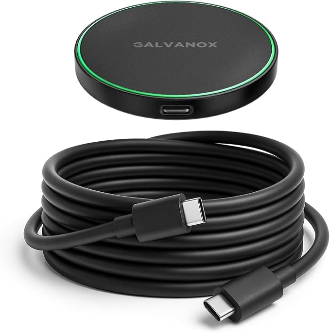 Galvanox Magnetic Wireless Charger for Samsung [Ultra-Slim] Fast Charging for Galaxy S26 Ultra S25 S24 Plus and Android Devices USB Type-C (10Ft)