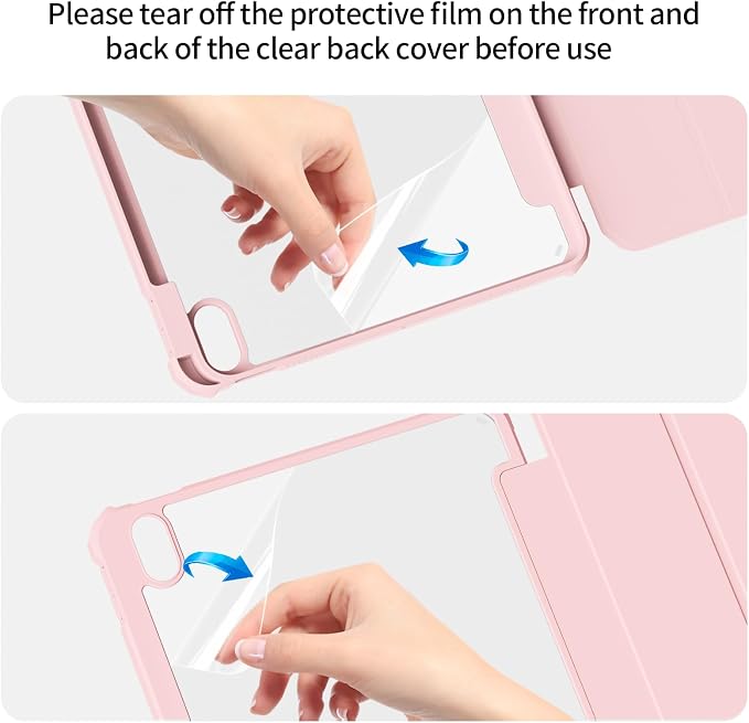 Clear Case for iPad Air 11 Inch M4 2026/M3 2025/M2 2024 Black | for iPad Air 5th/4th Generation 10.9 Inch 2022/2020 Clear Hard Back Tablet Cover with Pencil Holder Slim Auto Wake/Sleep