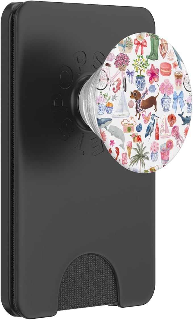 Aesthetic European Summer Bow Cute Dachshund Collage Art PopSockets PopGrip for MagSafe