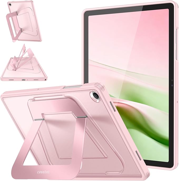 Fintie Multi-Angle Kickstand Case for Samsung Tab A11+/A9+ 11 in Black | Dual-Axis Aluminum Stand PC &amp TPU Protection Slim Frosted Hard Cover with Anti-Scratch Surface Stable Viewing Angles