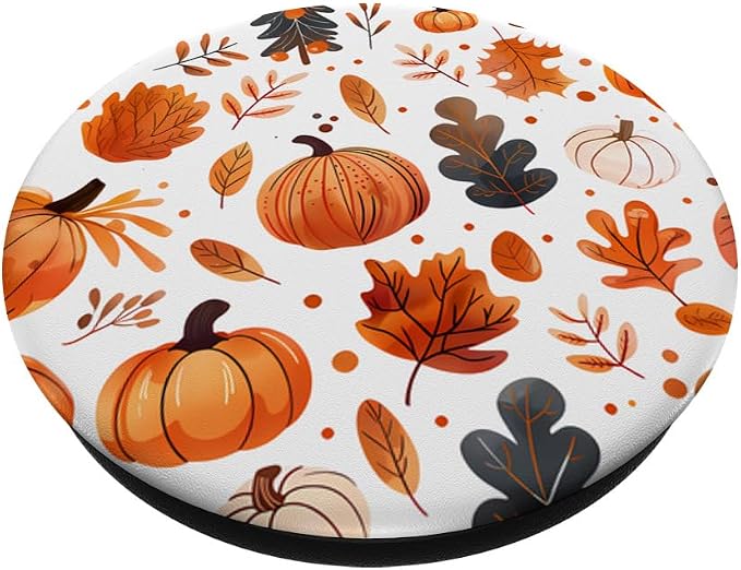 Fall Leaves and Pumpkins for Halloween and Thanksgiving PopSockets Adhesive PopGrip