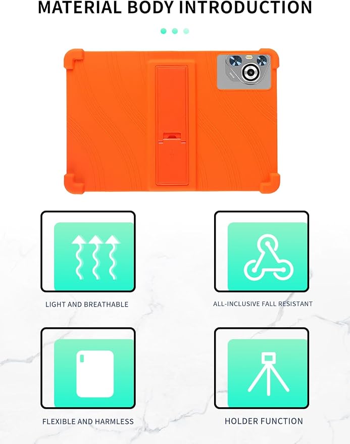 Case for Dghrti TAB30 2025 Android 14 Tablet 10.1 Inch，WUNIAK Shock Proof Lightweight Stand Rubber Shell Protective CoverKids Friendly Soft Silicone Adjustable Stand CoverBlack