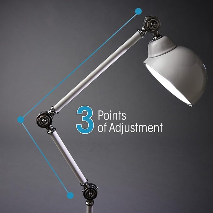 OttLite Revive LED Desk Lamp, White – 3 Brightness Settings, Touch Activated Controls, Three Adjustable Knobs, USB Charging Port, ClearSun LED Technology
