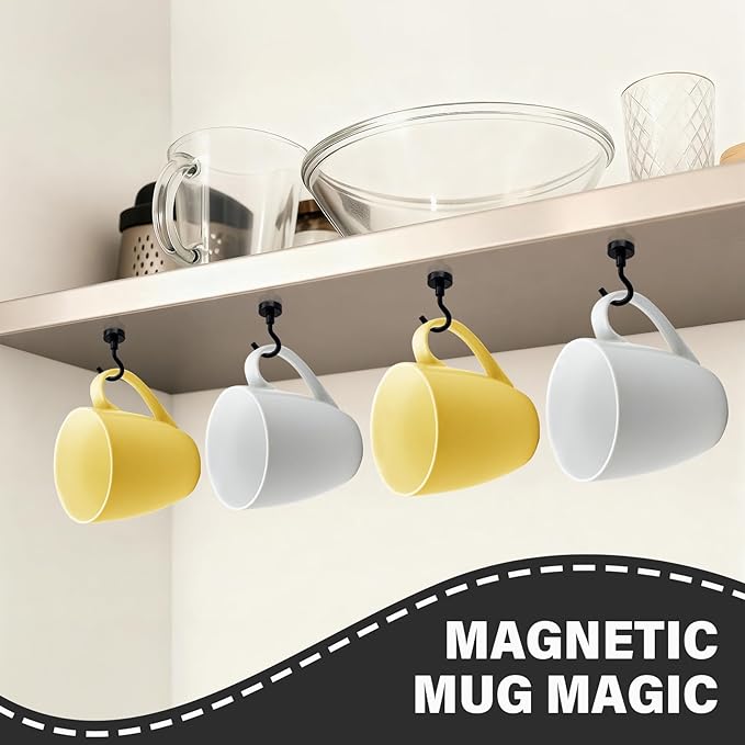 38Pack Heavy Duty Magnetic Hooks, 25LBS Powerful Black Metal Neodymium Magnets Hooks for Hanging, Magnets with Hooks Perfect for Home, Kitchen, Bathroom, Office, Cruise Must Haves
