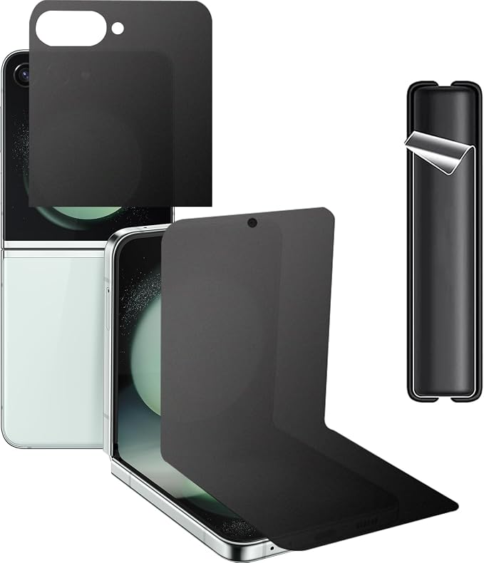 3 Pack Matte Privacy Screen Protector for Samsung Galaxy Z Flip 5Anti-Peep 1PCS Outside +1PCS Inside +Side Protector Film