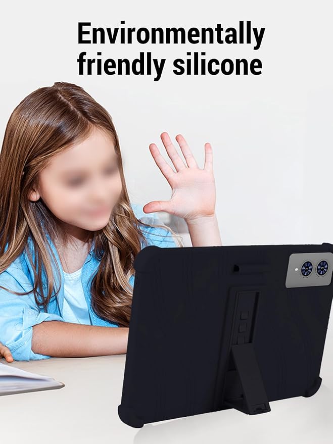 for TECLAST T65 13.4 inch Tablet Protective case Shockproof Lightweight Silicone Protective Cover with Stand Child-Friendly Protection Easy to Clean DesignBlack