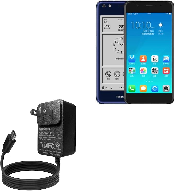 BoxWave Charger Compatible with HiSense A2 Pro - Wall Charger Direct (15W) Rapid Charge Your Device with Built-in 3ft Cable