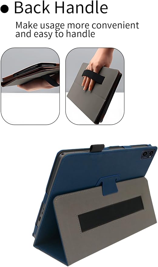 Case for ApoloSign EM101A 10.1 Touch Screen Tablets，Premium Leather Business Folio Stand Cover with Hand Strap for ApoloSign EM101ABlack.