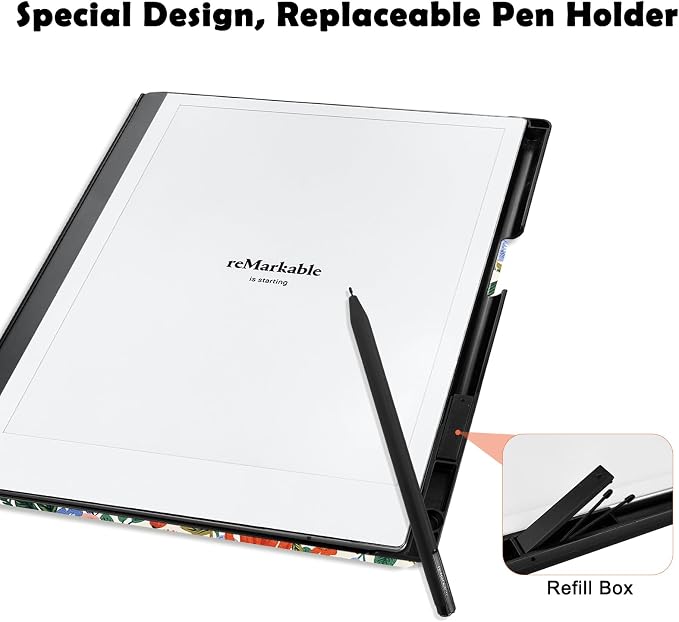 Case for Remarkable 2 Paper Tablet 10.3 2020 ReleasedLightweight and Hard Back Shell Protective Book Folio Cover with Built-in Pen HolderComes with Remarkable 2 Pen Tips.