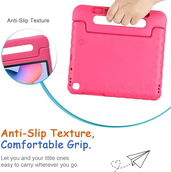 Kids Case for Samsung Galaxy Tab S10 FE Plus 13.1 (2025) Techcircle Handle Stand Light EVA Foam Bumper Protective Rugged Drop Protection Child Proof Cover Black