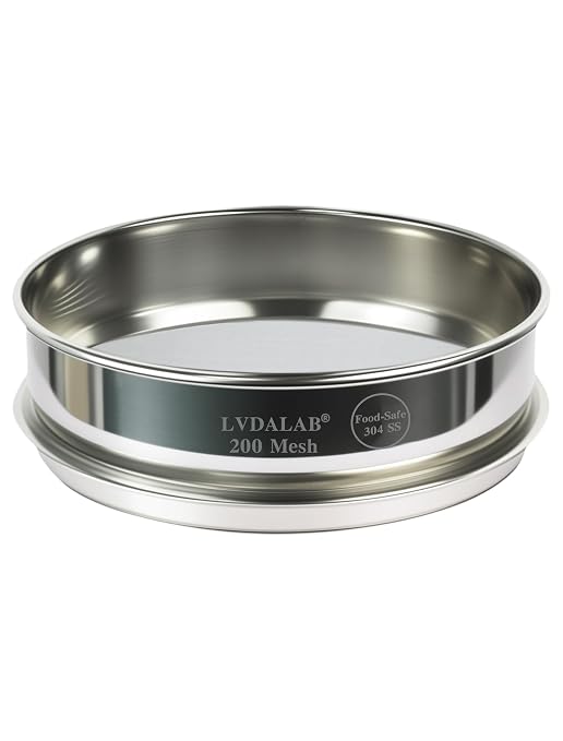 All 304 Stainless Steel 200 Mesh Test Sieve, 8 Inch/20cm Diameter, Lab Sifter