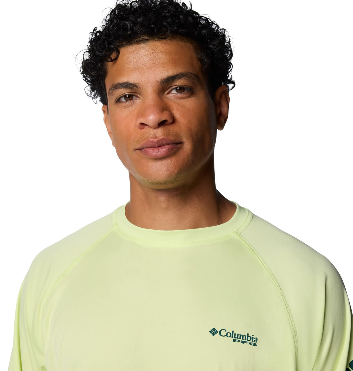 Columbia Men's Terminal Tackle Long Sleeve Shirt, Spring Yellow/Midnight Teal Logo, 5X Tall