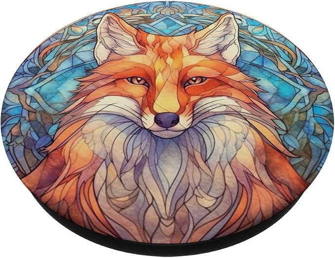 Fox Stained Glass PopSockets Adhesive PopGrip