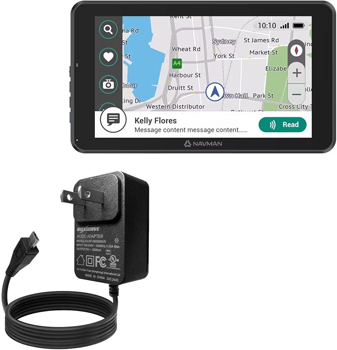 BoxWave Charger Compatible with Navman MiCam Explore - Wall Charger Direct (15W) Rapid Charge Your Device with Built-in 3ft Cable