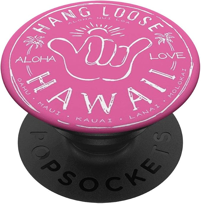 Shaka Pop Mount Socket Vacation Aloha Vibes Hawaii Pink PopSockets PopGrip: Swappable Grip for Phones &amp Tablets