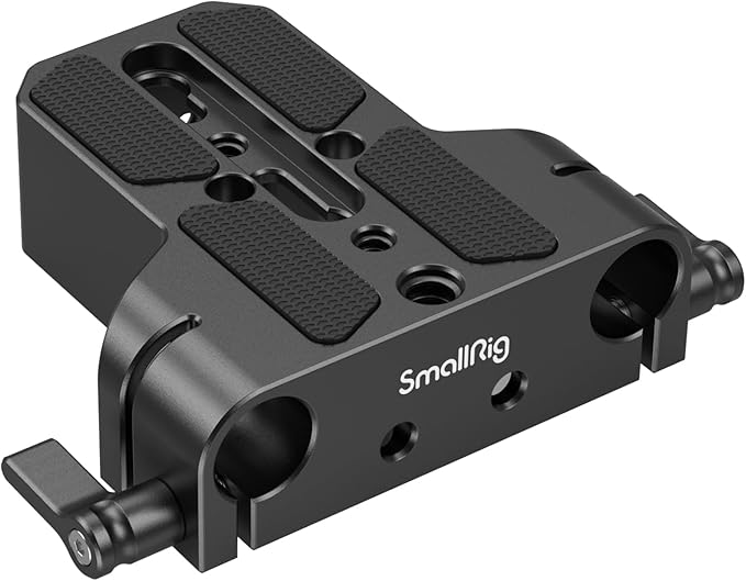 SMALLRIG Camera Base Plate with 15mm LWS Rod Rail Clamp, Baseplate for Sony A6500 A6600 A6300, for Canon R5 R6, for Sony A7SIII / A7III, Both for Cameras & Cages