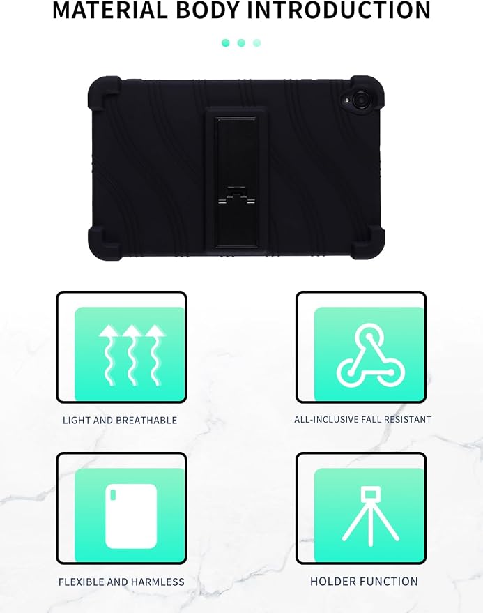 Case for Callsky-Tab Ctab 8 Android Tablet 8 Inch，WUNIAK Shock Proof Lightweight Stand Rubber Shell Protective CoverKids Friendly Soft Silicone Adjustable Stand CoverBlack