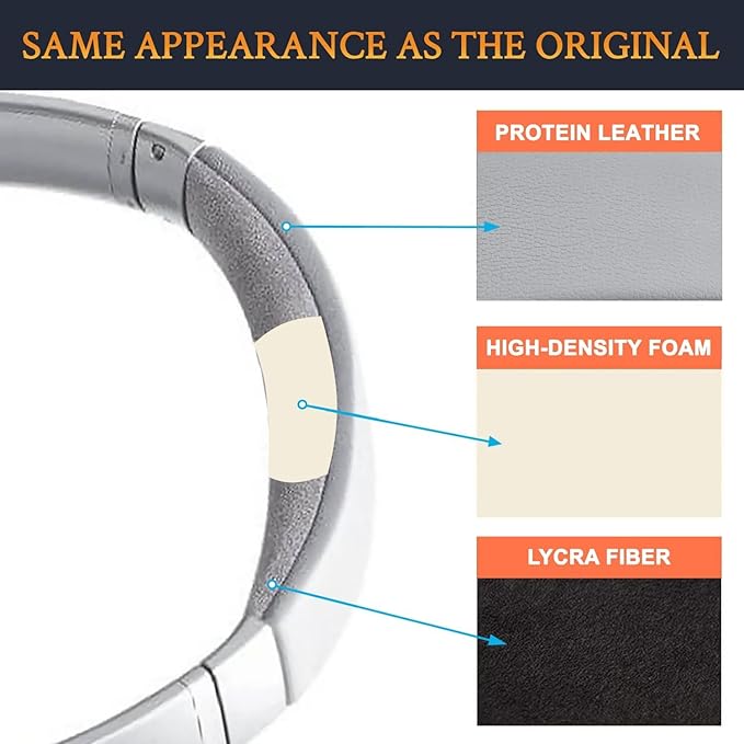 SOULWIT Ear Pads Cushions + Headband + Silicone Earpads Cover Protector, Replacement Kit for Bose QuietComfort 35 QC35, QC35 ii Over-Ear Headphones - Silver