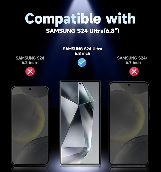 MAGIC JOHN 2 Pack for Samsung Galaxy S24 Ultra Tempered Glass Screen Protector Auto Dust-Elimination Installation Bubble Free HD Clear Easy Installation