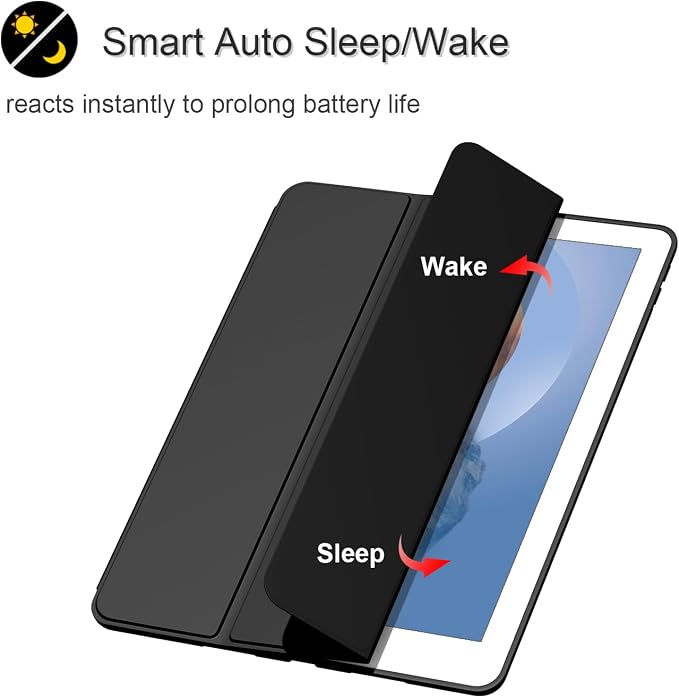 Case for iPad mini 5 (2019 Released) Lightweight Slim Auto Sleep/Wake Trifold Stand Smart Cover Soft TPU Case for iPad mini 5th Generation 7.9 Inch Black