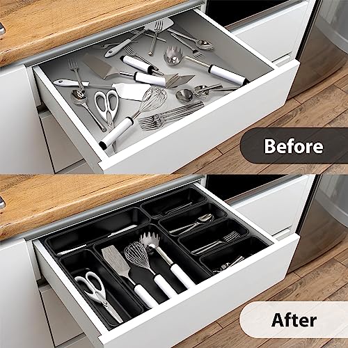 Simple Houseware Interlocking Desk Drawer Bins Organizer, 10 Packs, Black - size: Pack of 10