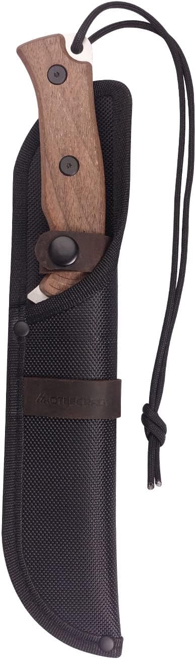 Fixed Blade Bushcraft Knife Full Tang Camping Knife with Sheath and hanging rope for Outdoor, Hiking, Gift