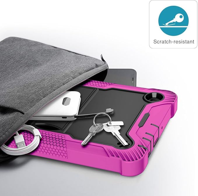 KIQ Guardian Case for TCL Tab 8 LE/TCL Tab 8 Hybrid Shockproof Cover with Kickstand - Black/Black