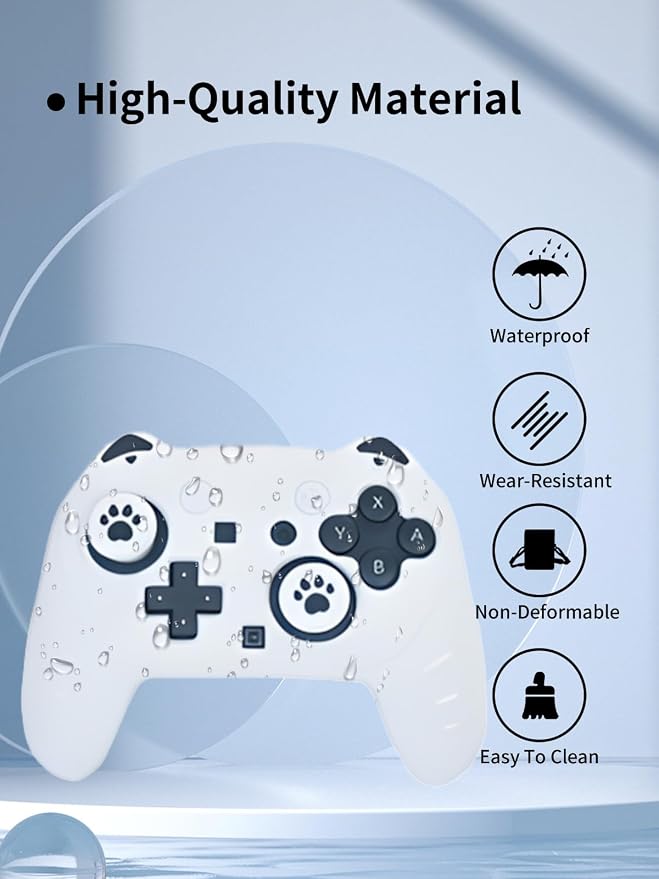 Case for Nintendo Switch 2 Pro ControllerUYRUREL Premium Sillence MaterialShock-Absorbing and Anti Drop Protection Soft Shellwith Stickers and Thumb GripsBlack.
