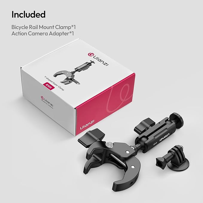 ULANZI R105 Super Clamp Camera Mount with 360° Dual Ballhead Magic Arm, Sturdy Y-Shaped 3-Claw Camera Clamp Mount for GoPro Hero 13/12/11/10/9, Insta360 X5/X4, DJI Osmo Pocket 3/2 Action 5 Pro/4