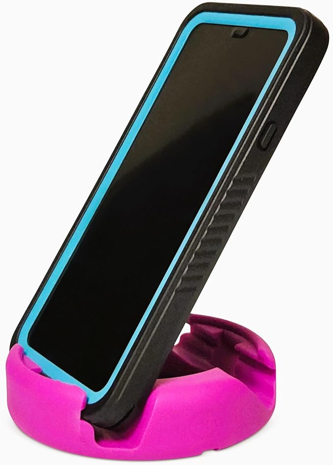 GoDonut Plus+ - Smartphone and Tablet Stand - Compatible with Lager Cases with Charging Port Access - for use at Work at Home Travel and on-the-go (Black)