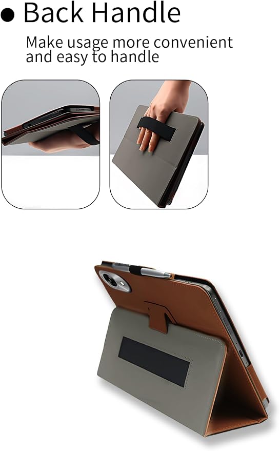 Case for UMIDIGI G9 Tab Tablet 11 Inch Android 14 2024 Upgraded VersionWUNIAK Premium Leather Business Folio Stand Cover with Hand Strap for TableBlack.