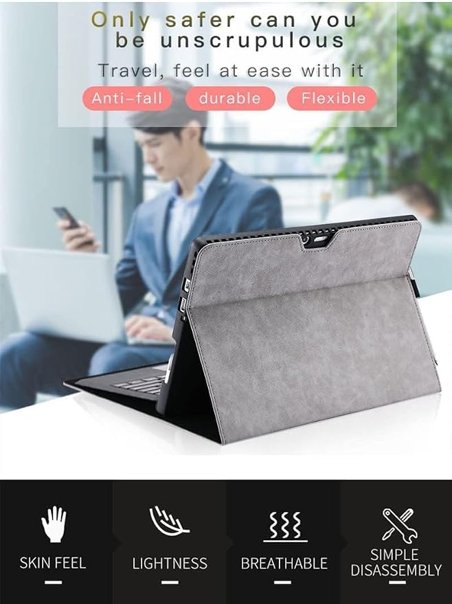 Protective Case for Surface Go 4/Go 3/Go 2 /Surface Go TabletSurface Go Case with Stylus HolderCompatible with Type Cover Keyboard Slim Lightweight Business Cover Accessories (Black)