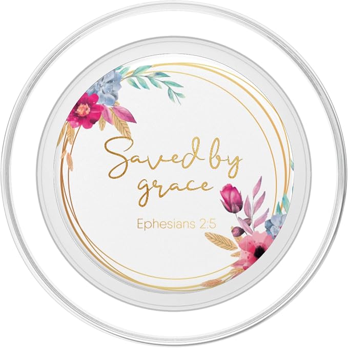 Saved by Grace Ephesians 2:5 Christina Bible Verse Gold PopSockets Adhesive PopGrip