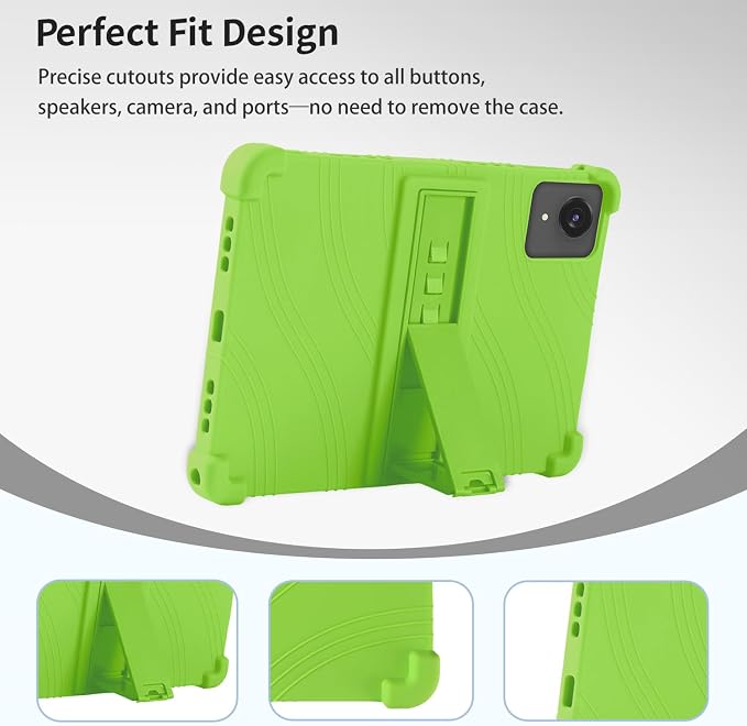Case for ECOPAD T30 10.1-Inch Tablet – Shockproof Silicone Protective Cover with Kickstand Drop-Resistant Business Style (Black)