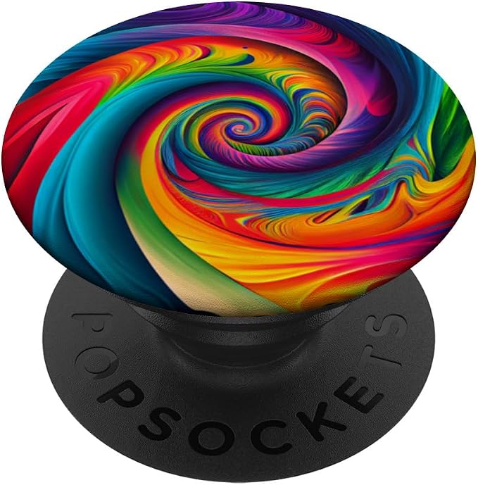 Tie Dye Rainbow Swirl Colorful Illustration PopSockets Adhesive PopGrip
