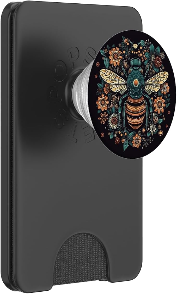 Bee Honeybee Bumblebee Flowers Boho Graphic PopSockets Adhesive PopGrip