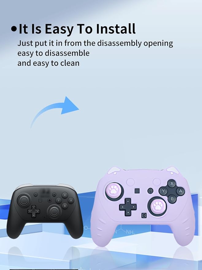 Case for Nintendo Switch 2 Pro ControllerUYRUREL Premium Sillence MaterialShock-Absorbing and Anti Drop Protection Soft Shellwith Stickers and Thumb GripsBlack.