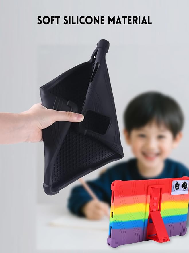 Case for POCKAM P11 Pro Android 16 Tablet 11 Inch (Black) | Soft Silicone Kids Friendly Protective Cover with Adjustable Stand Drop-Proof