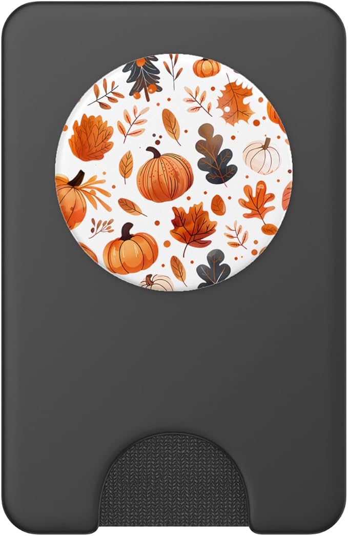 Fall Leaves and Pumpkins for Halloween and Thanksgiving PopSockets Adhesive PopGrip
