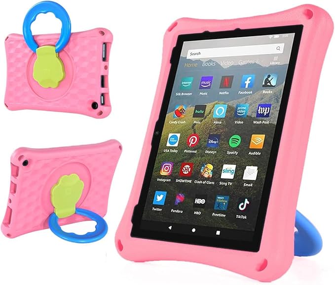 New 10in Tablet Case for Kids.Light Weight Anti Slip Shockproof Kids Friendly Case(Incompatible with iPad Samsung Tablet). (Light Pink)