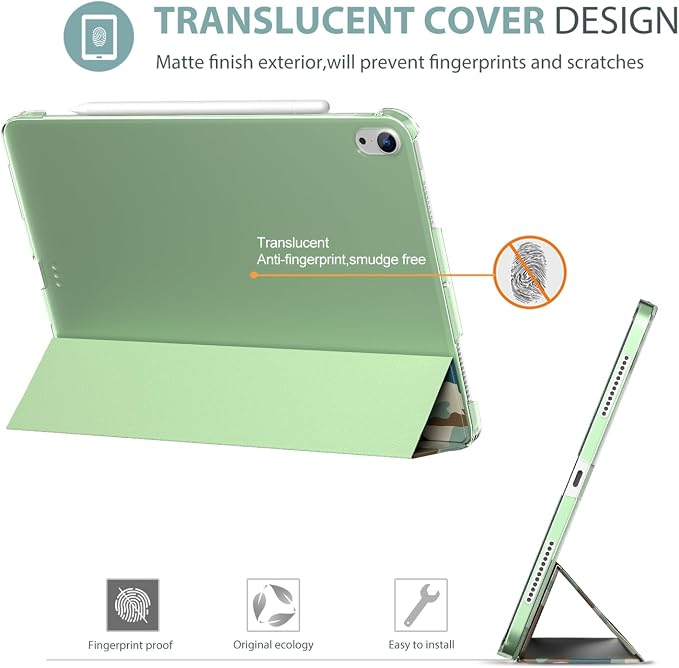 ProCase Smart Case for iPad Air 11-inch M4/M3/M2 &amp Air 10.9 5th/4th Gen | Hard Back Cover with Auto Sleep/Wake Slim Lightweight Case for iPad Air 11 2026/25/24 &amp 10.9 2022/2020-Aqua